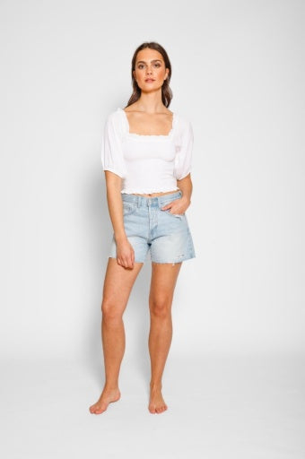 KOY RESORT - MIAMI SMOCKED CROP TOP