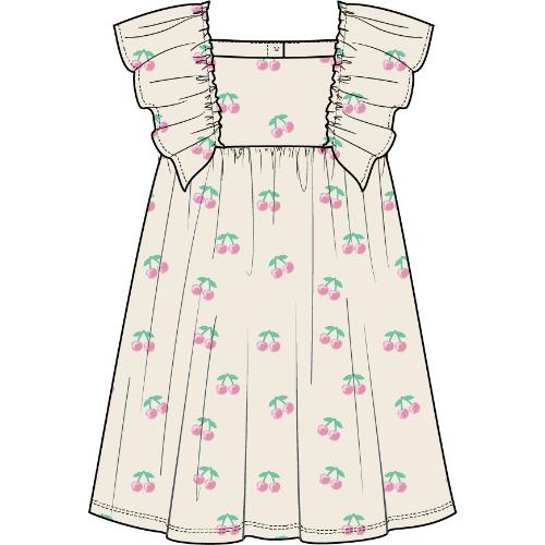 MILES THE LABEL- Kids Cherries Jersey Dress
