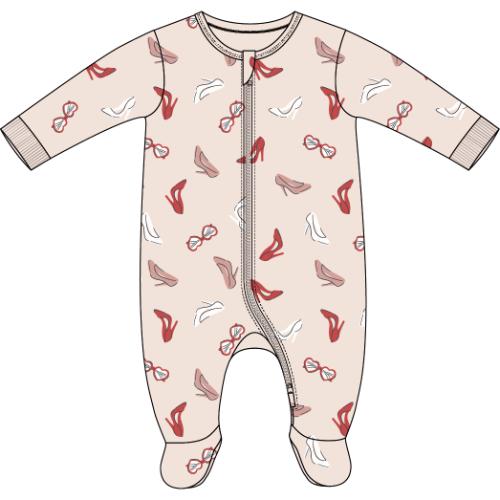 PETIT LEM- Baby Dress Up Print on Blush Sleeper