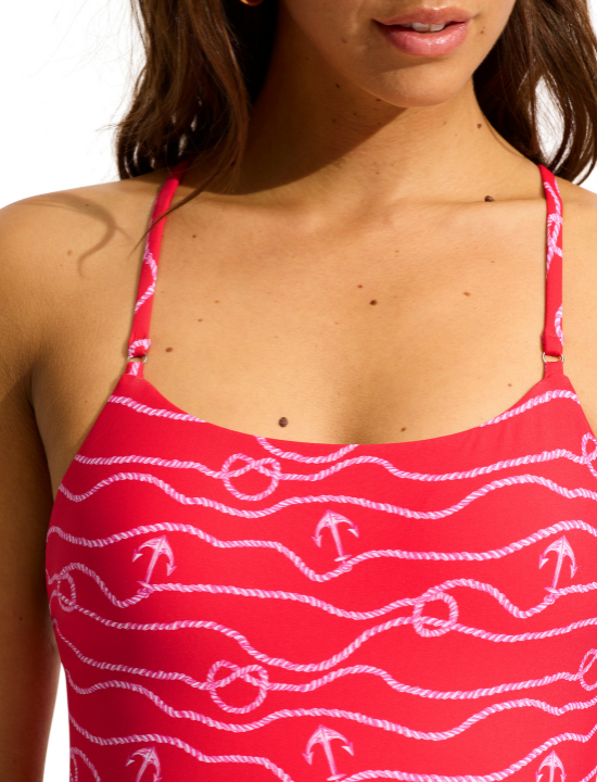 SEAFOLLY- WOMEN'S ONE PIECE SET SAIL SCOOP NECK SWIMSUIT