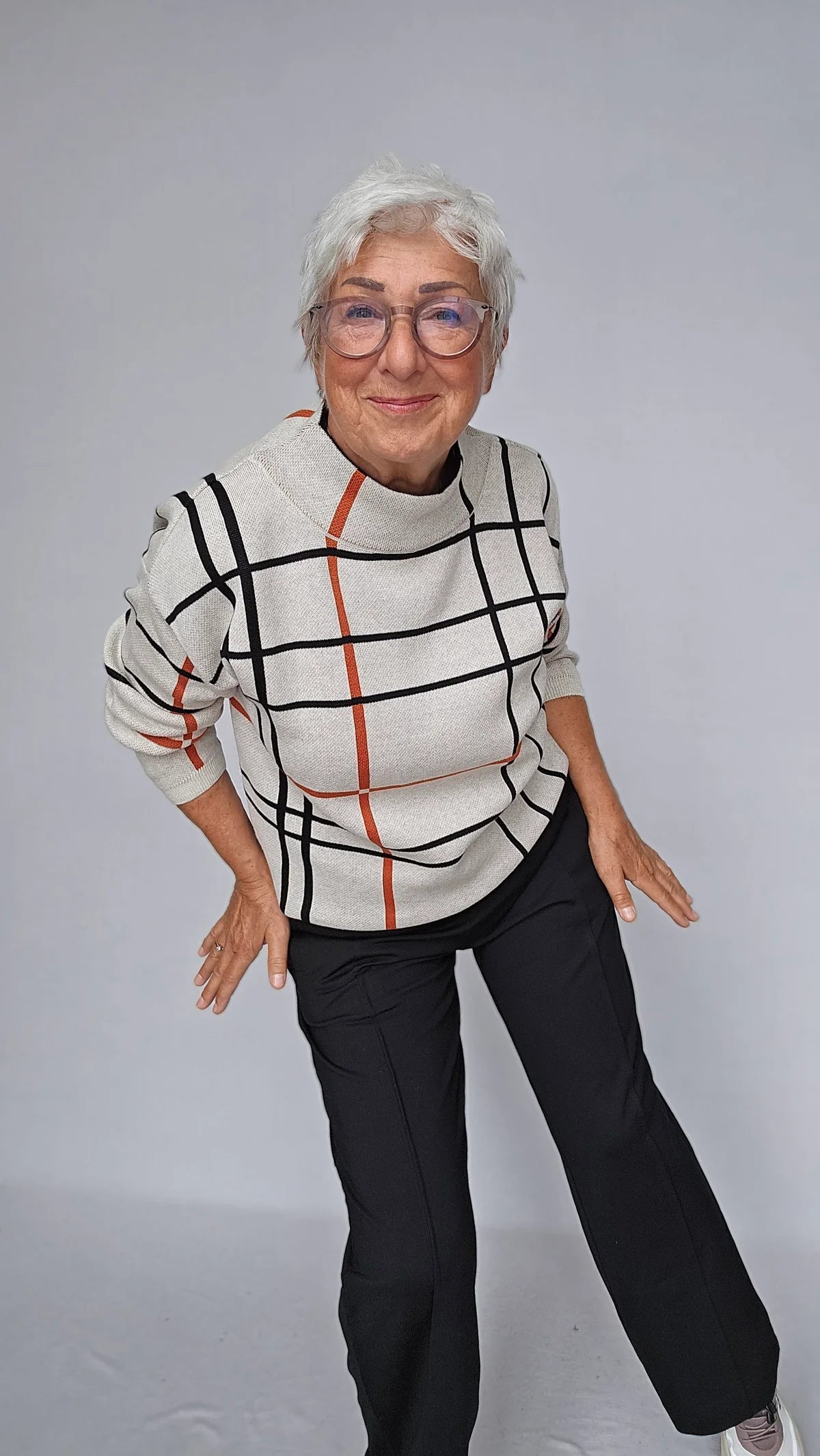 SKOVHUUS - WOMEN'S PLAID MOCK NECK
