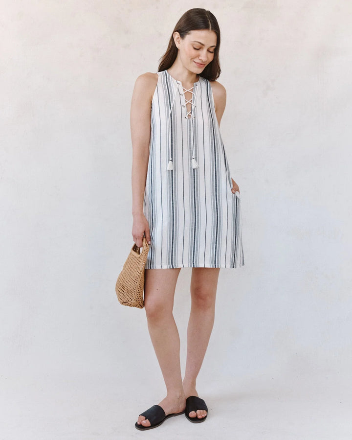 BELLA DAHL - SLEEVELESS LACE UP MINI DRESS