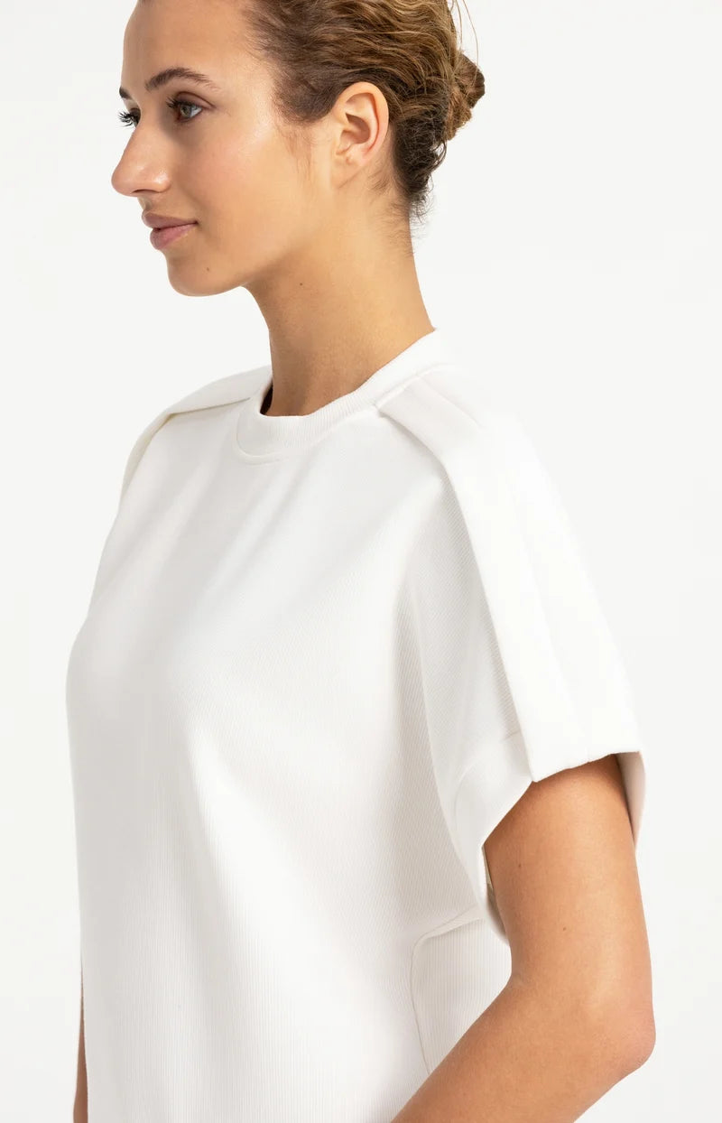 YAYA - SLEEVELESS SWEATSHIRT W/ PLEATED SHOULDER