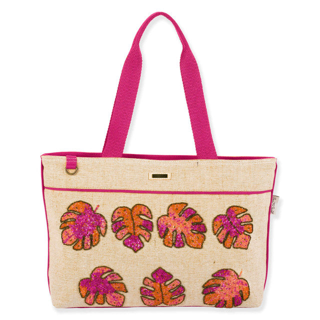 SUN 'N' SAND - SNS6920 BEADED MONSTERA TOTE