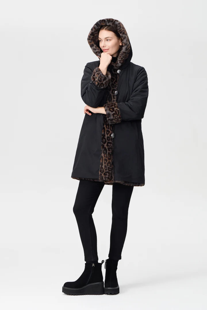 NIKKI JONES - REVERSIBLE PRINTED FAUX FUR COAT