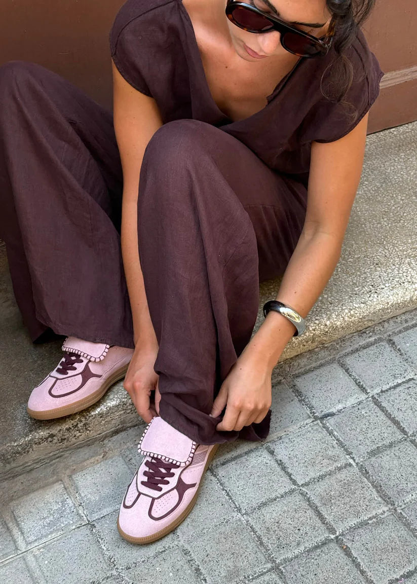 ALOHAS - WOMEN'S CLUB SUEDE PINK LEATHER SNEAKERS
