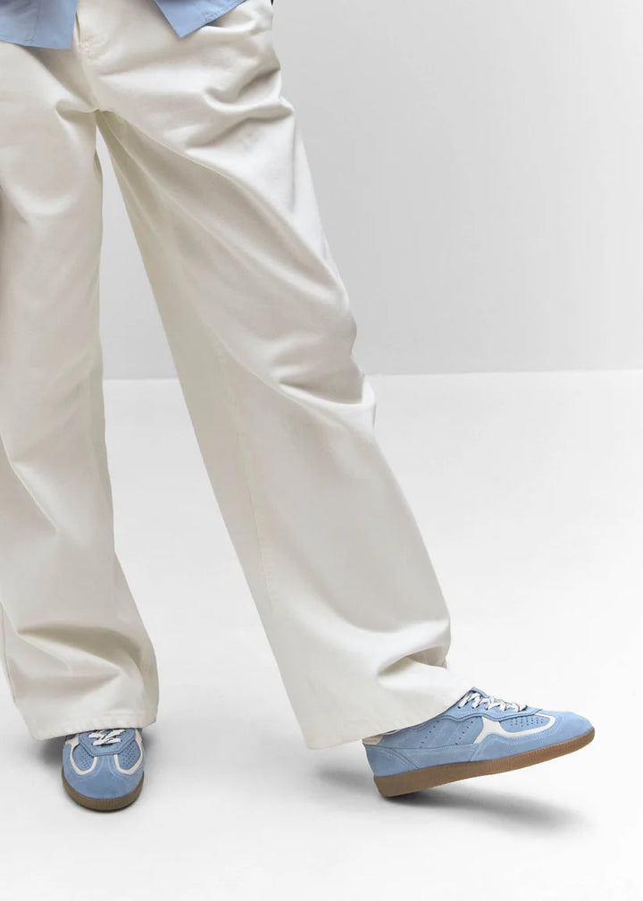 ALOHAS - WOMEN'S RIFE CORNFLOWER BLUE CREAM LEATHER SNEAKERS