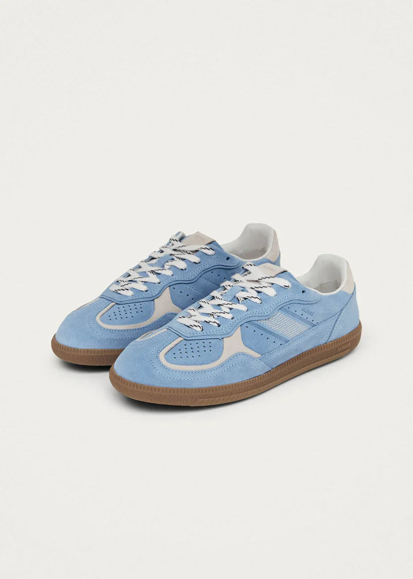 ALOHAS - WOMEN'S RIFE CORNFLOWER BLUE CREAM LEATHER SNEAKERS