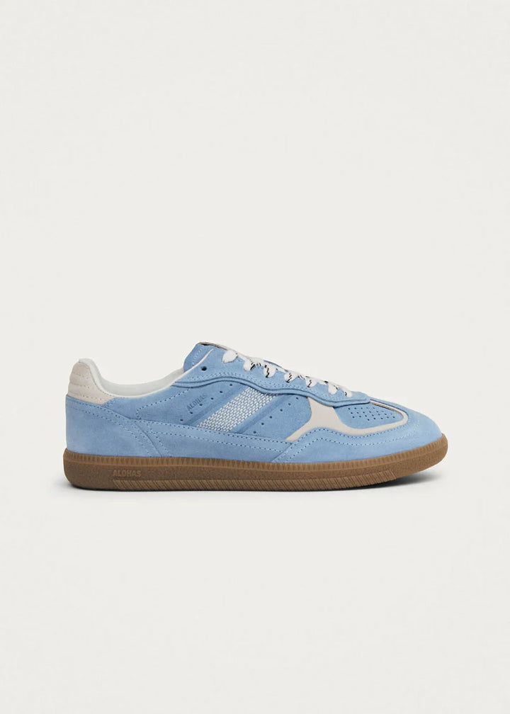 ALOHAS - WOMEN'S RIFE CORNFLOWER BLUE CREAM LEATHER SNEAKERS