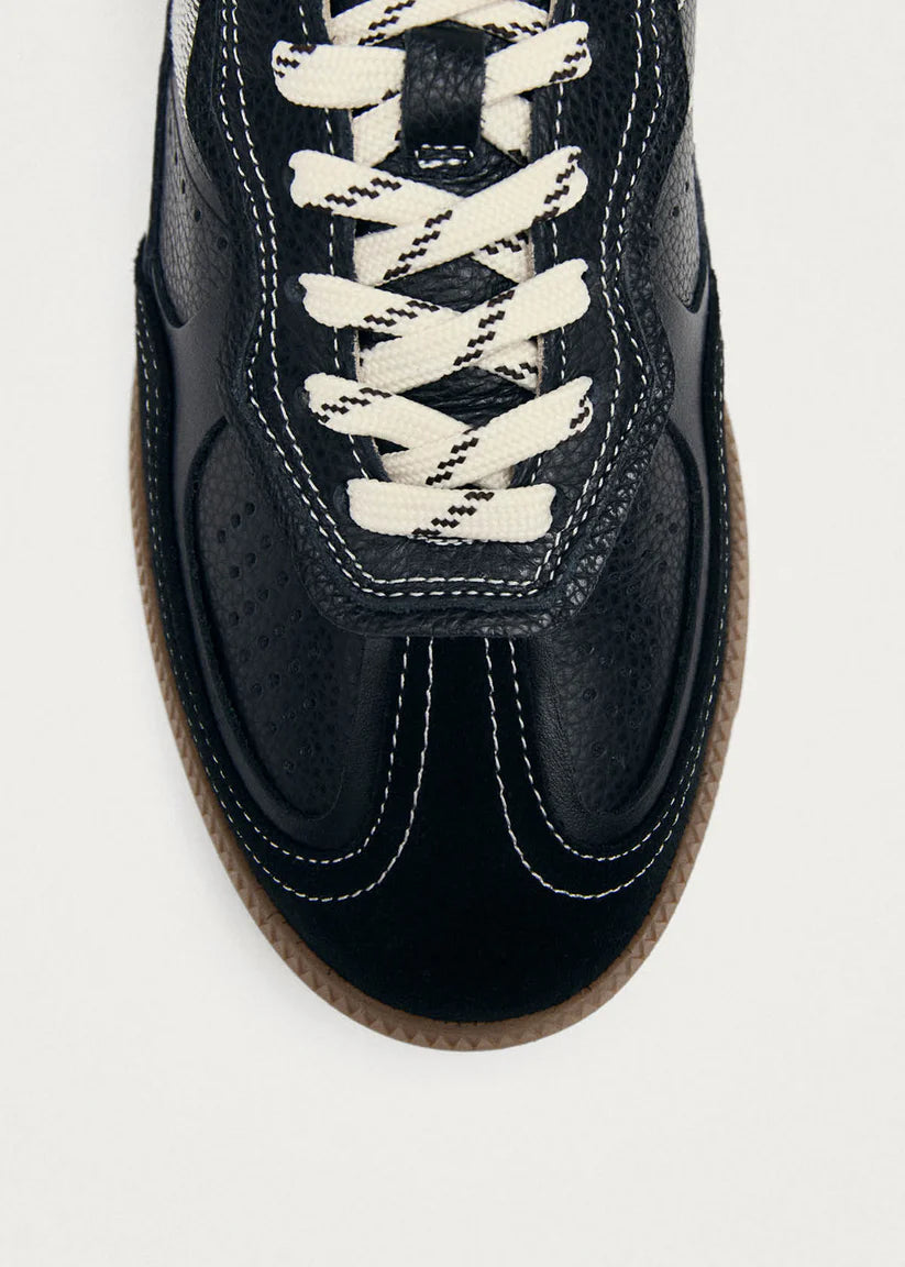 ALOHAS - WOMEN'S RIFE GRAIN WHITE BLACL LEATHER SNEAKER