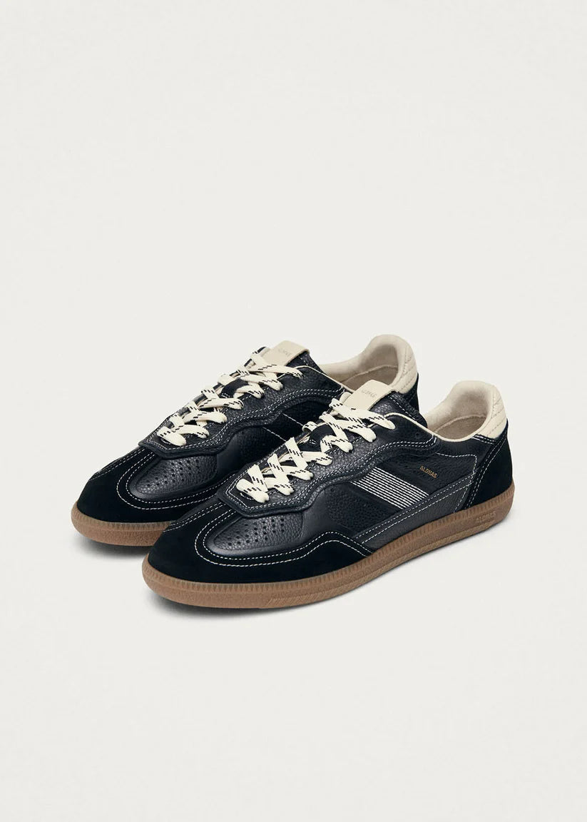 ALOHAS - WOMEN'S RIFE GRAIN WHITE BLACL LEATHER SNEAKER
