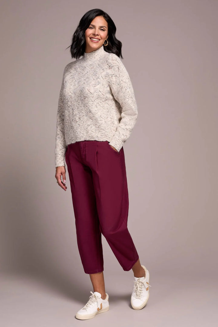 TRIBAL - WOMENS Mock Neck Drop Shoulder Sweater 5943O