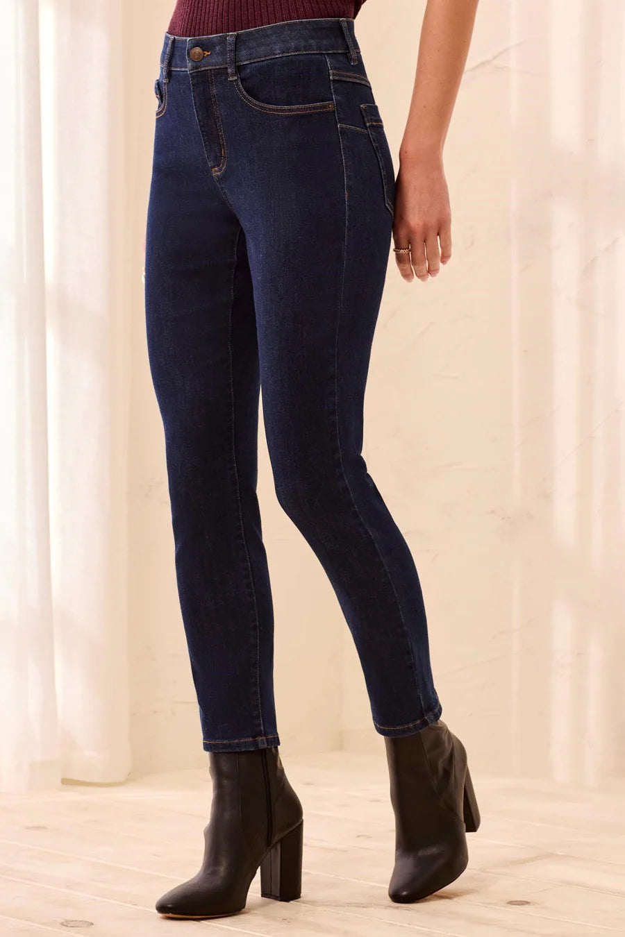 TRIBAL - SOPHIA CURVY HUGGING SLIM ANKLE JEANS