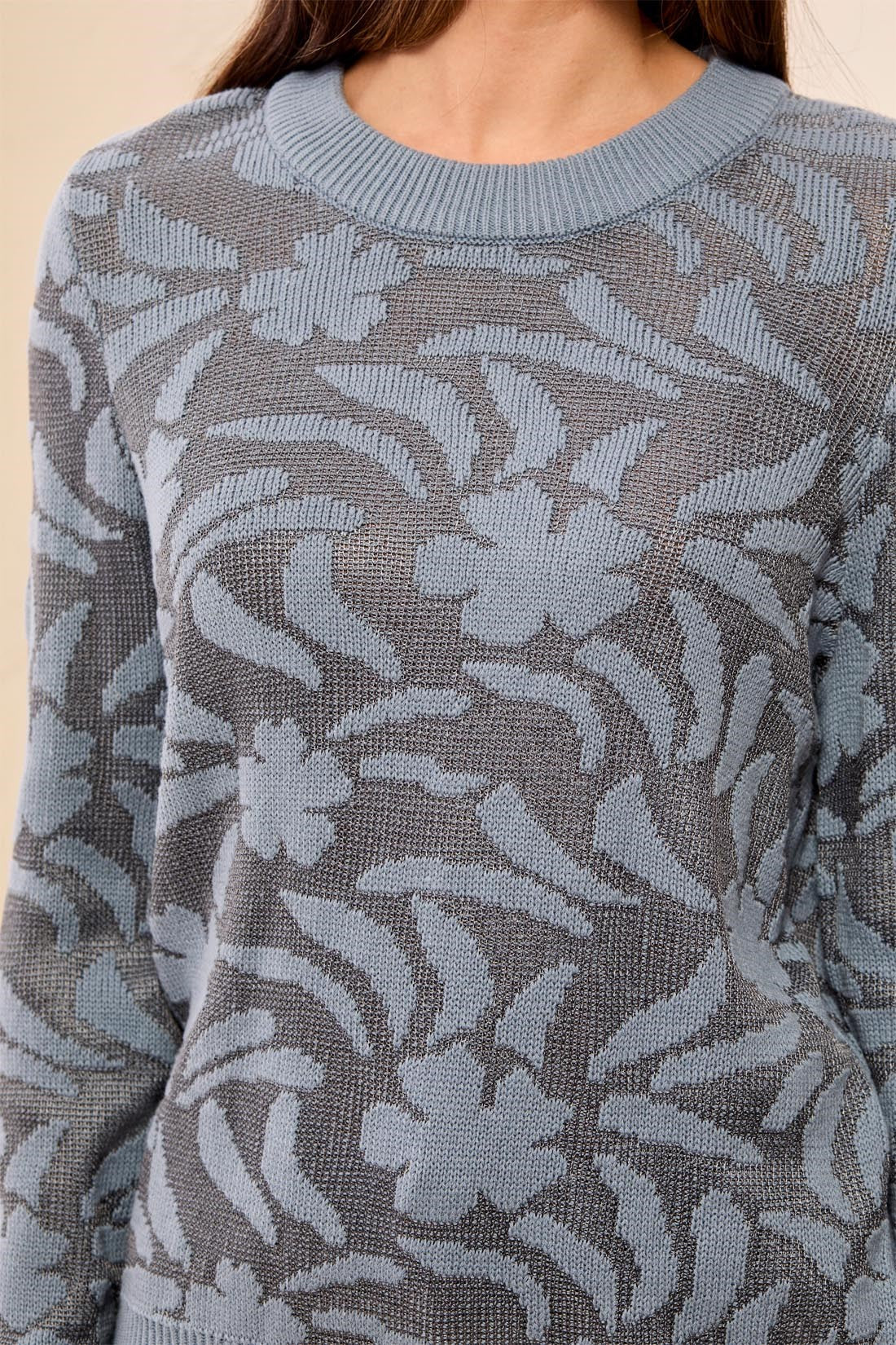 TRIBAL - L/S CREW NK SWEATER