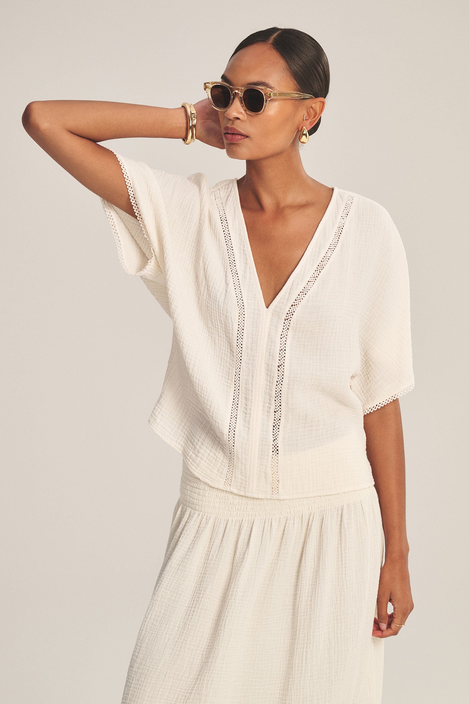 VELVET - COTTON GAUZE TOP VERNA07