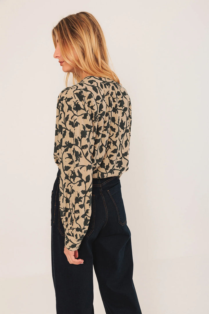 INDI & COLD- WOMEN'S MAO COLLAR BLOUSE