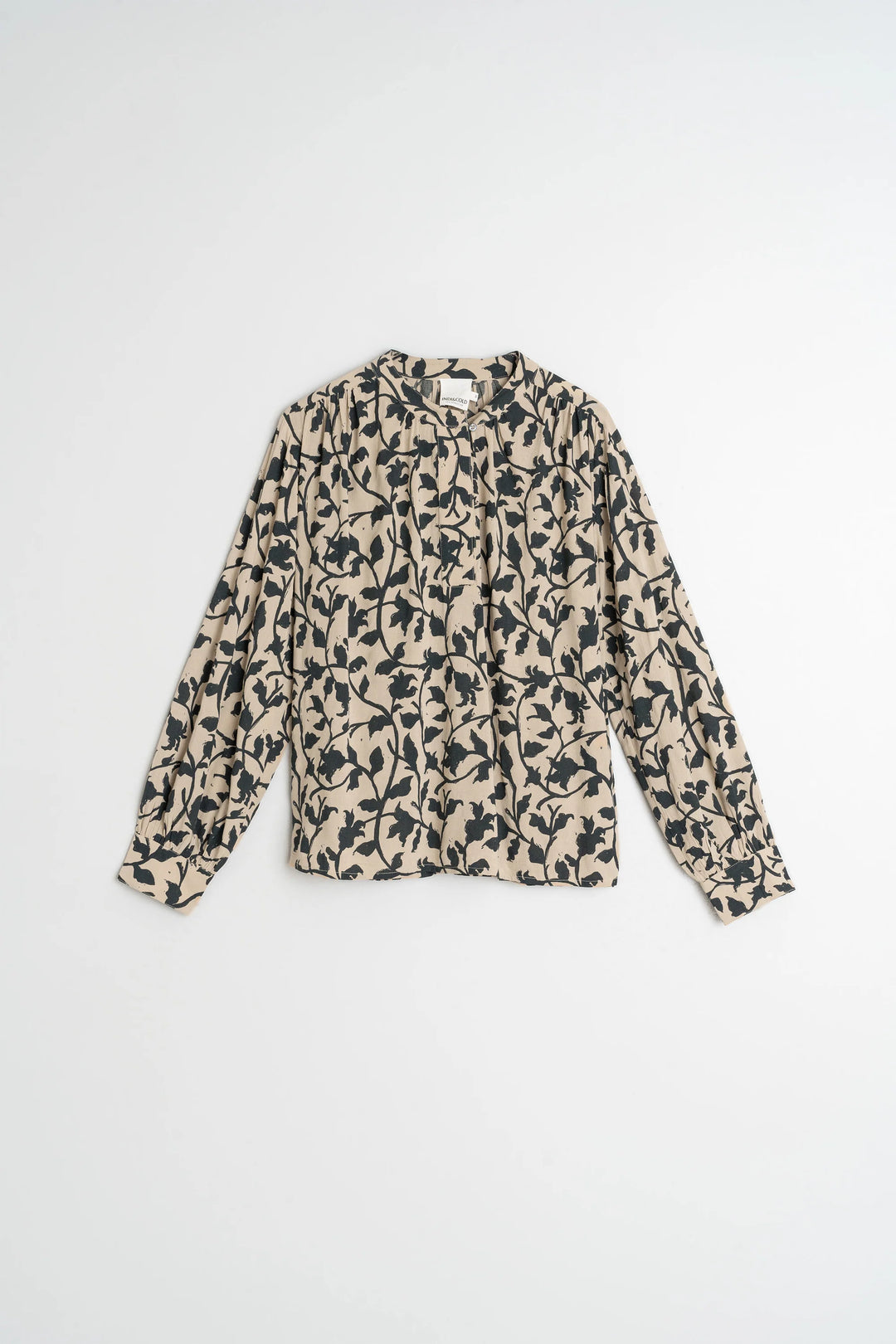 INDI & COLD- WOMEN'S MAO COLLAR BLOUSE