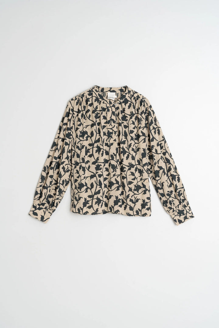 INDI & COLD- WOMEN'S MAO COLLAR BLOUSE
