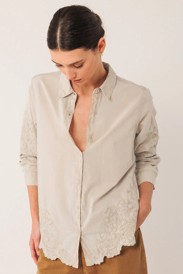 INDI & COLD- WOMEN'S EMBROIDERED VOILE SHIRT