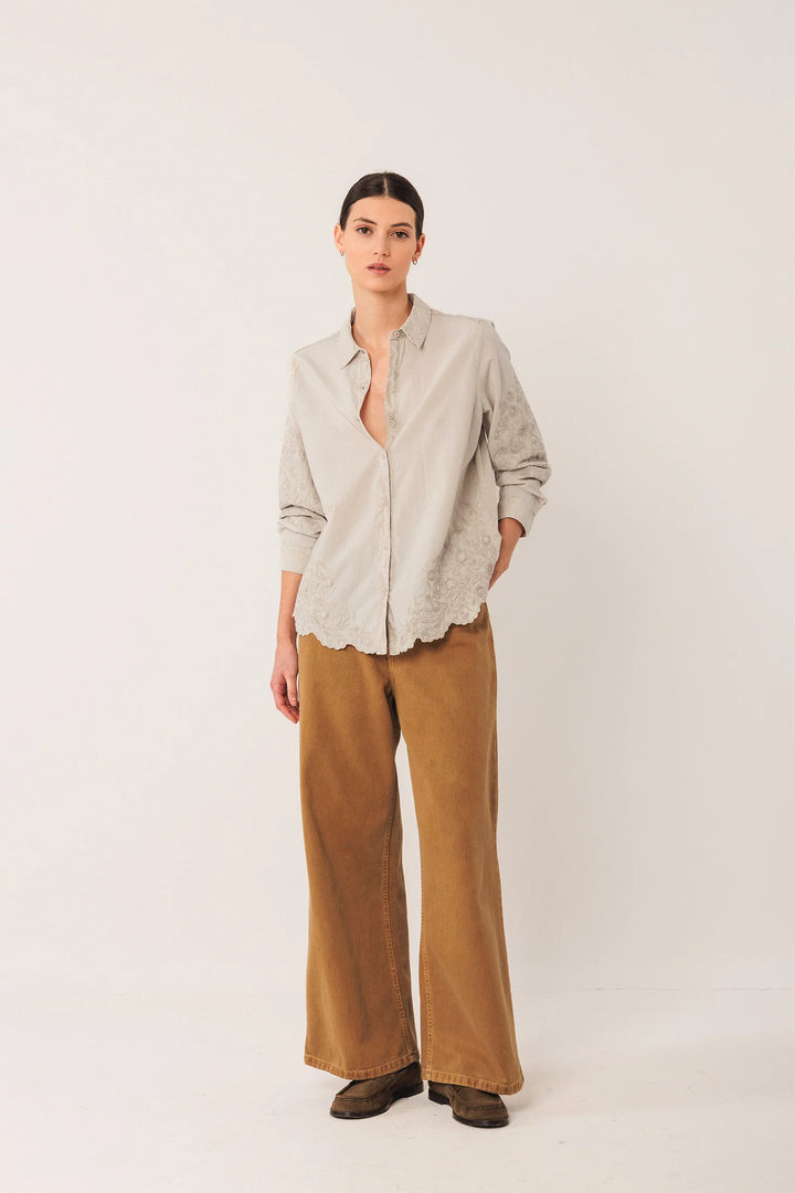 INDI & COLD- WOMEN'S EMBROIDERED VOILE SHIRT