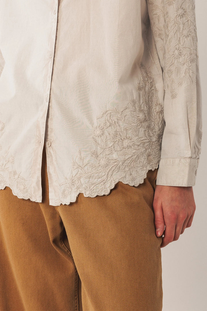 INDI & COLD- WOMEN'S EMBROIDERED VOILE SHIRT