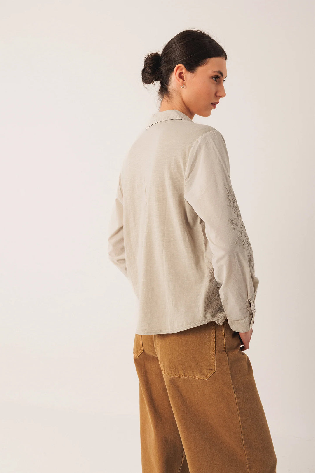 INDI & COLD- WOMEN'S EMBROIDERED VOILE SHIRT