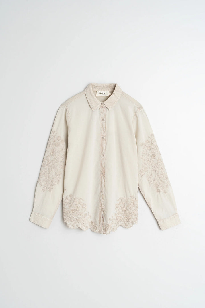 INDI & COLD- WOMEN'S EMBROIDERED VOILE SHIRT