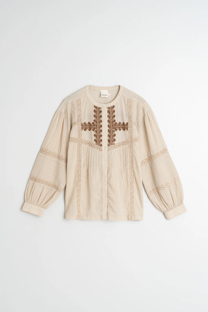 INDI & COLD- WOMEN'S ETHNIC EMBROIDERED SHIRT
