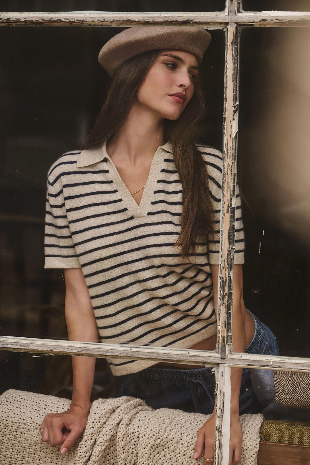 VELVET- WOMEN'S YAEL CASHMERE SWEATER POLO