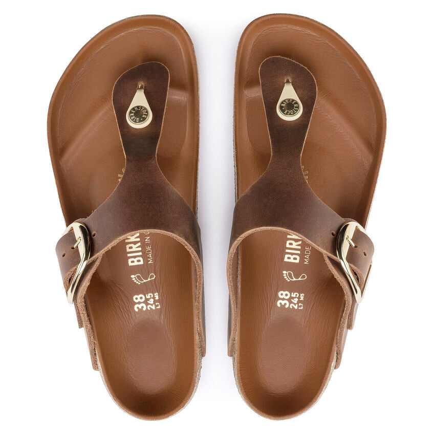 BIRKENSTOCK- LADIES GIZEH BIG BUCKLE SANDAL COGNAC