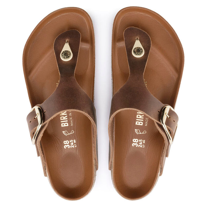 BIRKENSTOCK- LADIES GIZEH BIG BUCKLE SANDAL COGNAC