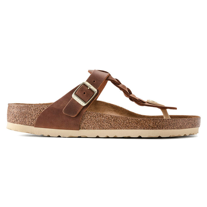 BIRKENSTOCK- LADIES GIZEH BRAIDED SANDAL COGNAC