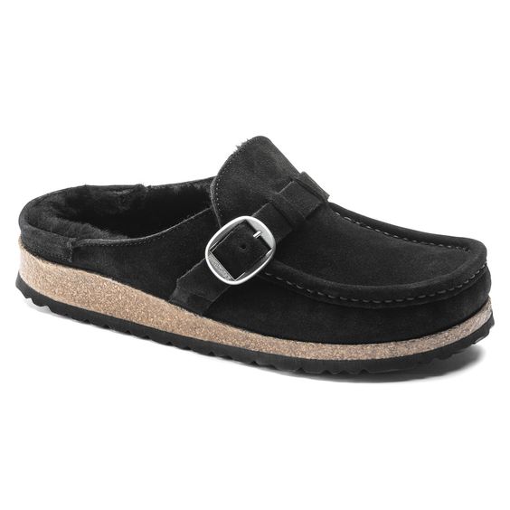 BIRKENSTOCK- BLACK BUCKLEY SHEARLING SLIPPER
