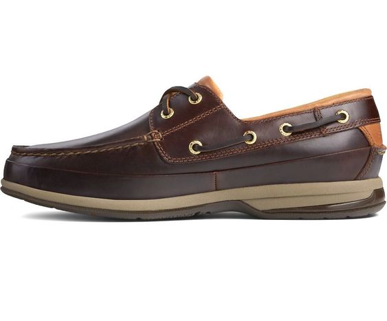 SPERRY- MEN'S GOLD ASV 2-EYE BOAT SHOE DARK BROWN