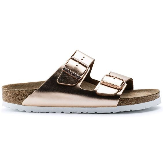 BIRKENSTOCK- LADIES ARIZONA SOFT BED SANDAL METALLIC COPPER