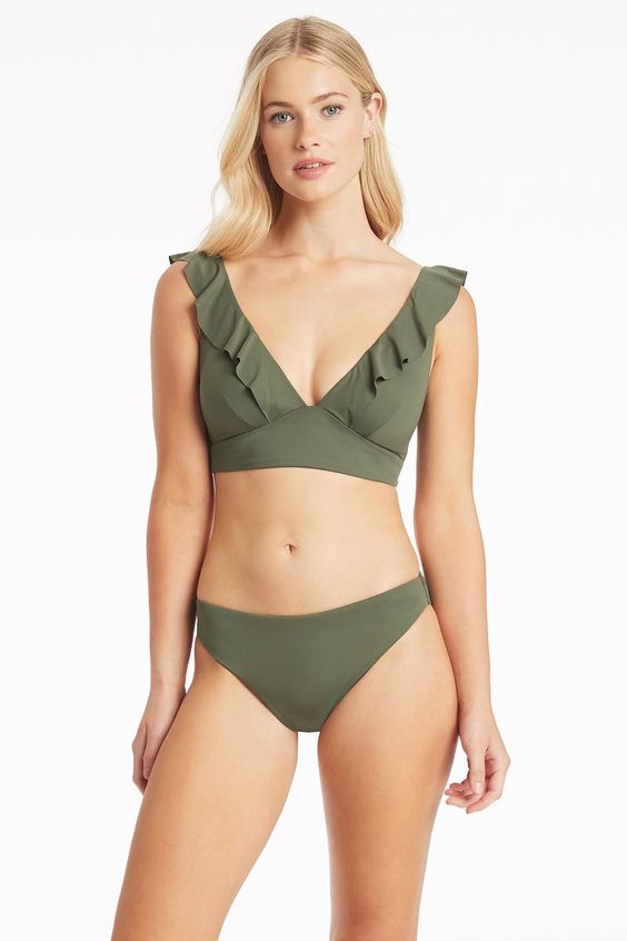 SEA LEVEL- LADIES ECO ESSENTIALS REGULAR KHAKI SWIM BOTTOM