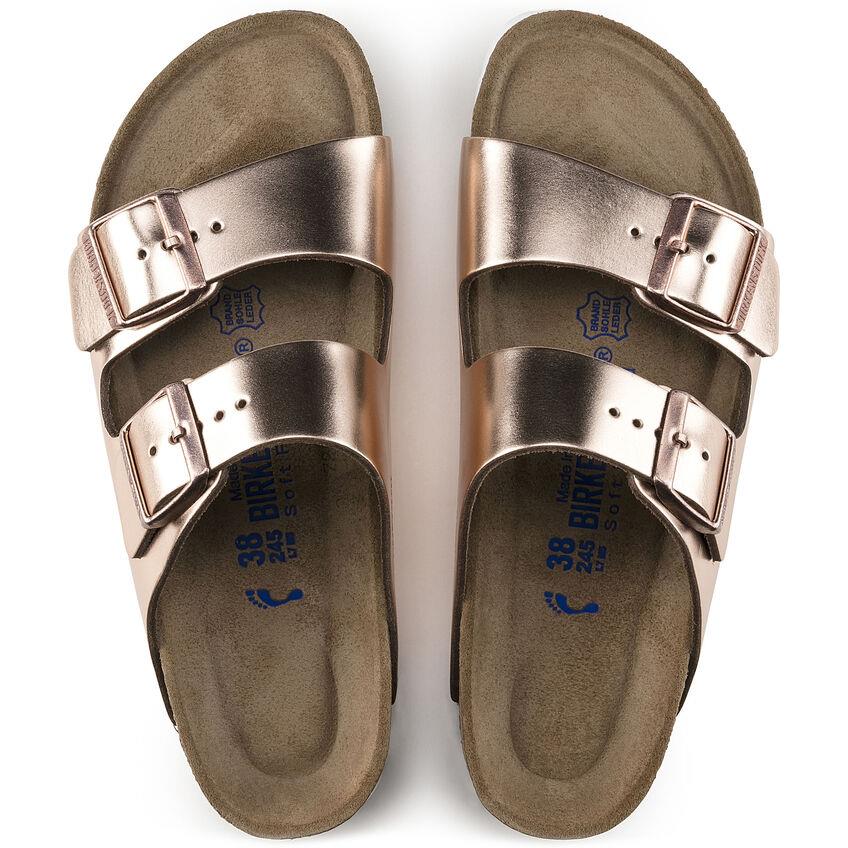 BIRKENSTOCK- LADIES ARIZONA SOFT BED SANDAL METALLIC COPPER