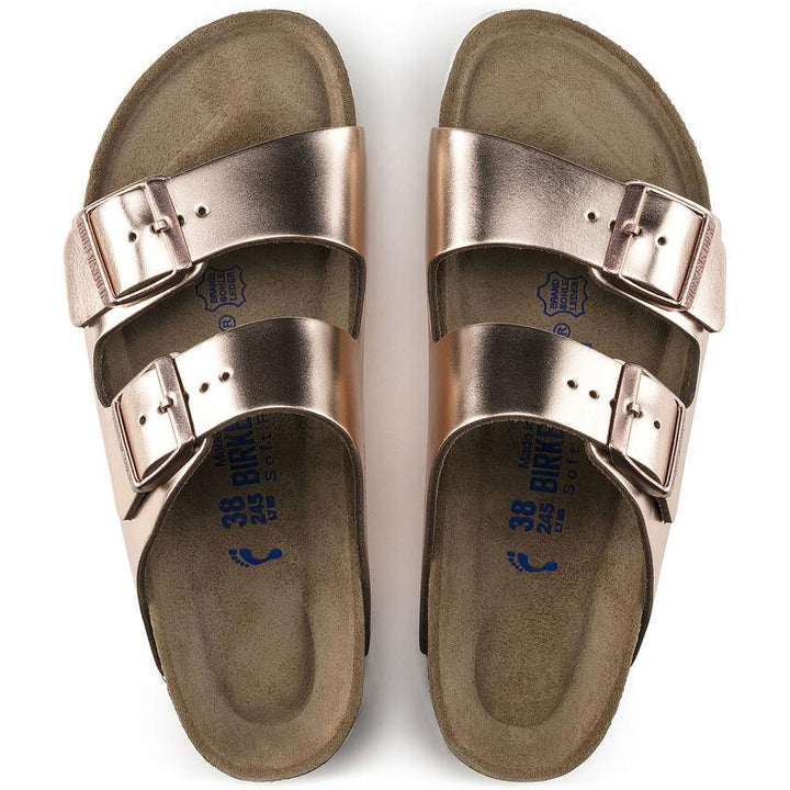 BIRKENSTOCK- LADIES ARIZONA SOFT BED SANDAL METALLIC COPPER