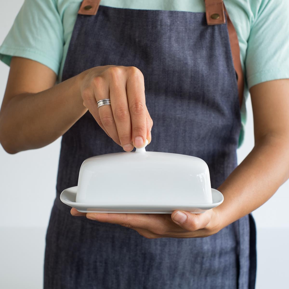 DANICA- Rectangular Butter Dish White