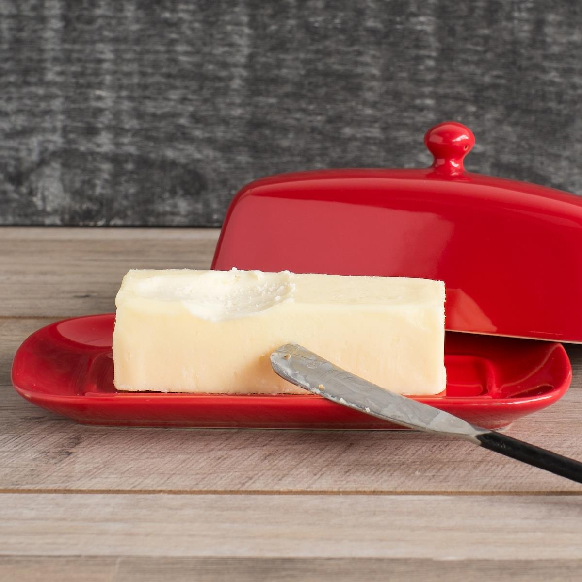 DANICA- Rectangular Butter Dish Red