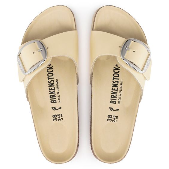 BIRKENSTOCK- LADIES MADRID BIG BUCKLE HIGH SHINE SANDAL BUTTER