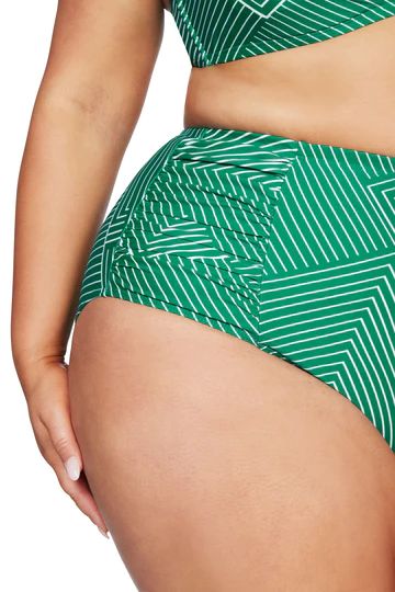 ARTESANDS- WOMEN'S LINEAR PERSPECTIVE HIGH WAIST SWIM BOTTOM