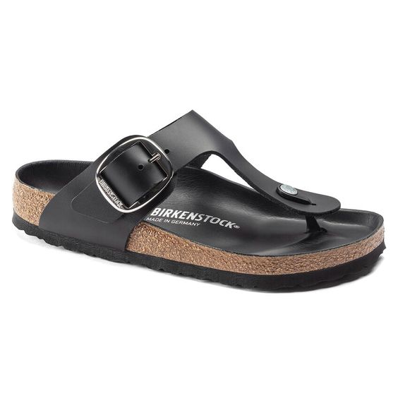 BIRKENSTOCK- LADIES GIZEH BIG BUCKLE OILED NUBUCK SANDAL BLACK