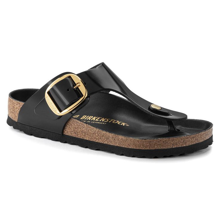 BIRKENSTOCK- LADIES GIZEH BIG BUCKLE SANDAL BLACK