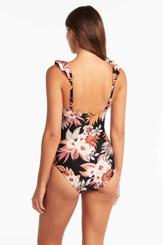 SEA LEVEL- LADIES ESCAPE BONDED FRILL ONE PIECE