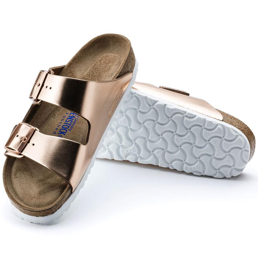 BIRKENSTOCK- LADIES ARIZONA SOFT BED SANDAL METALLIC COPPER