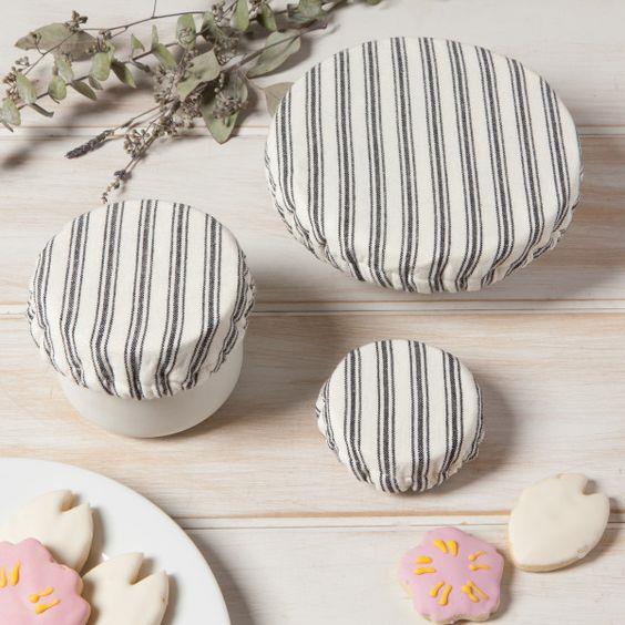 DANICA- Ticking Stripe Save It Mini Bowl Cover Set of 3