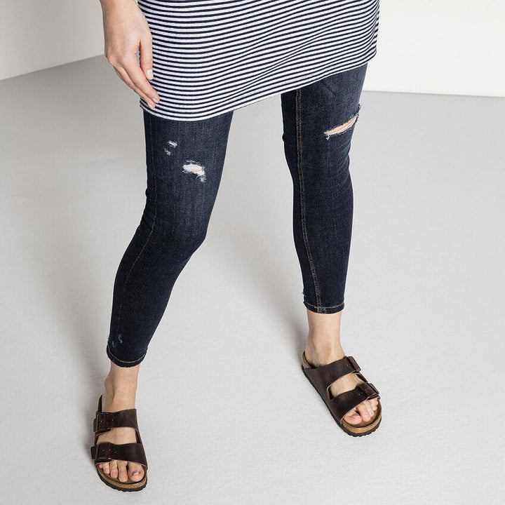 BIRKENSTOCK- ARIZONA HABANA LEATHER SOFT FOOTBED SANDAL