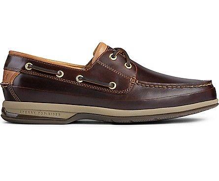 SPERRY- MEN'S GOLD ASV 2-EYE BOAT SHOE DARK BROWN