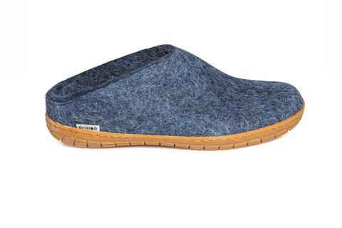 GLERUPS - OPEN HEEL SLIPPER WITH RUBBER SOLE